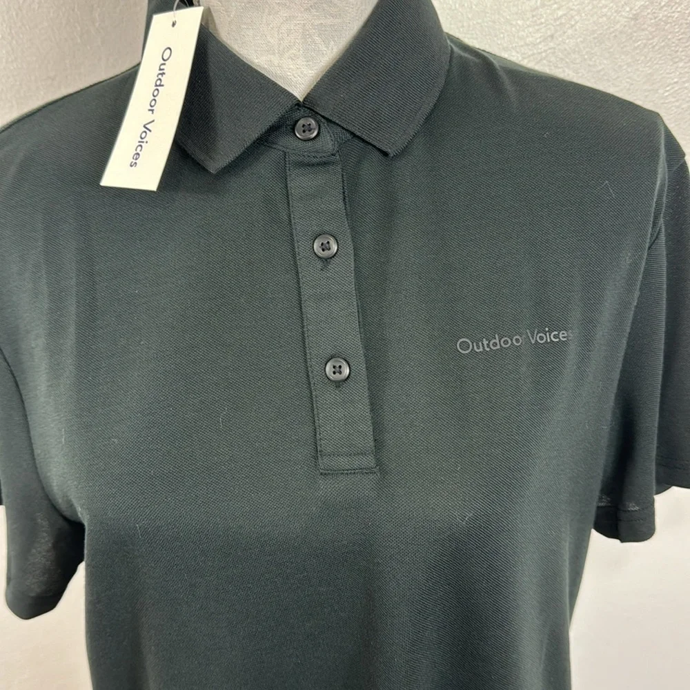 Outdoor Voices Birdie Polo Shirt Women's M Black NWT‎ - Picture 6 of 13